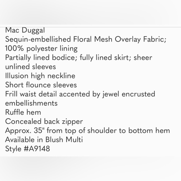 Mac Duggal 9148 Embellished  Floral Mini Dress Size 12 NWT - Picture 4 of 12